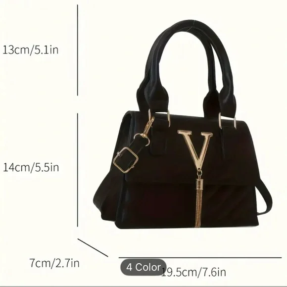 Elegant Unbranded Crossbody Bags w Gold Accents in Black, Rose, Khaki, White NIP - Picture 13 of 15